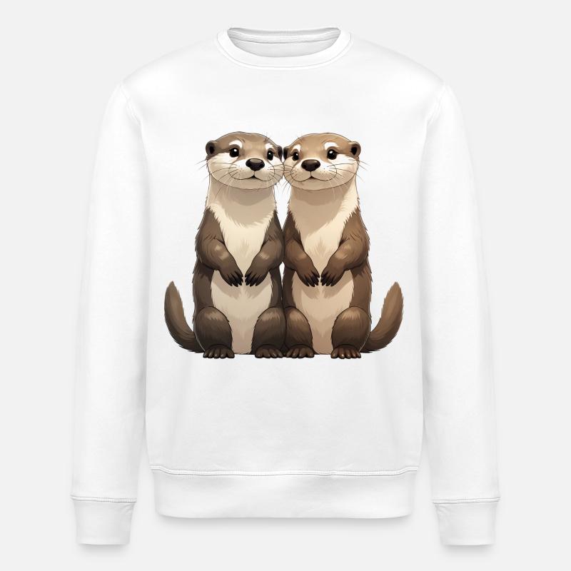 Deux mignons suricates - Sweat bio ROLLER Stanley/Stella Unisexe - blanc