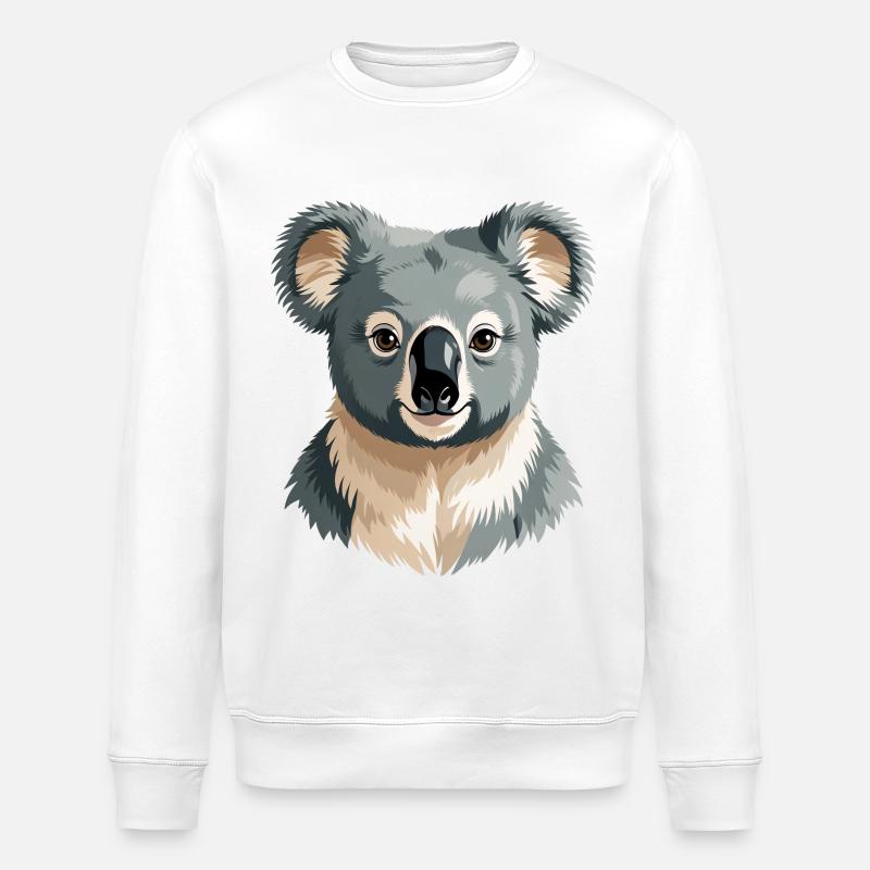 Portrait du Koala Doux - Sweat bio ROLLER Stanley/Stella Unisexe - blanc