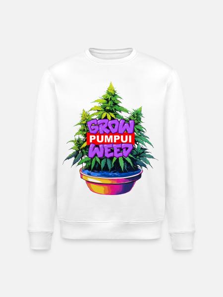 Grow Pumpui Weed - Stanley/Stella ROLLER Unisex Organic Sweatshirt - white