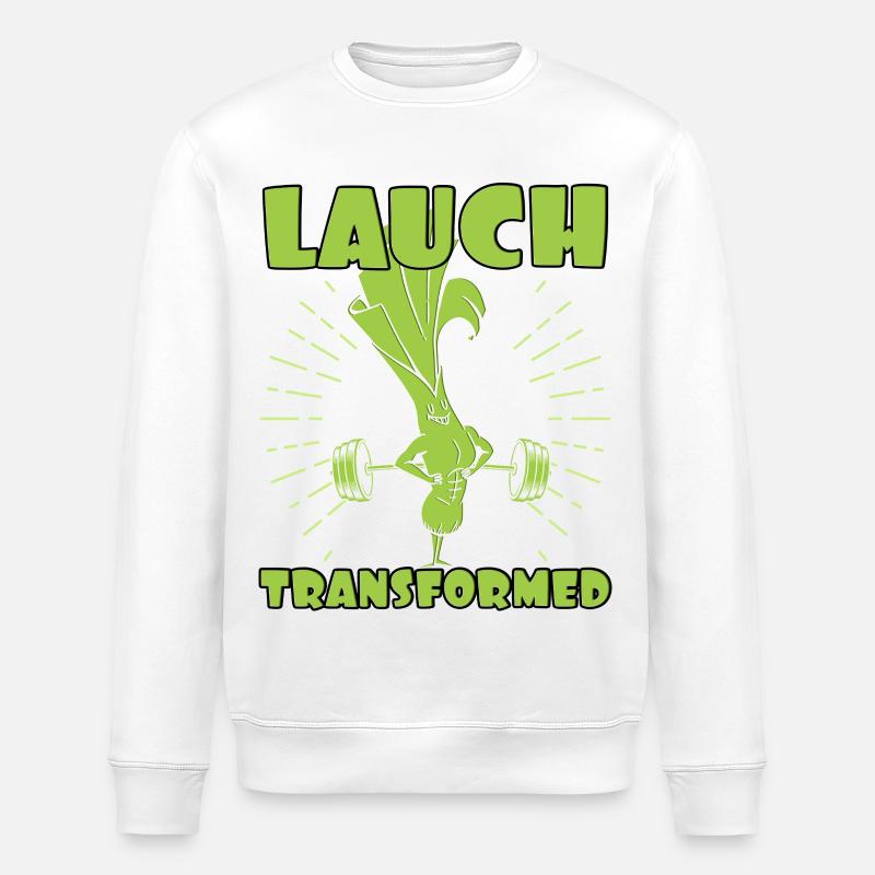 HALTÉROPHILE DE POIREAU TRANSFORMÉ Drôle - Sweat bio ROLLER Stanley/Stella Unisexe - blanc