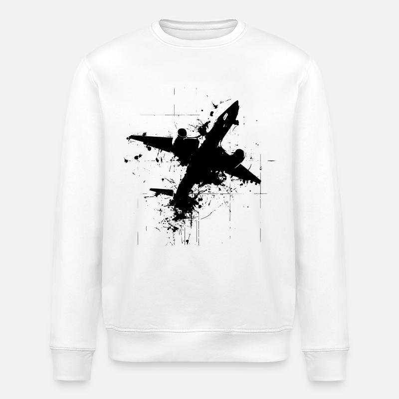 Dessin d’avion - Sweat bio ROLLER Stanley/Stella Unisexe - blanc