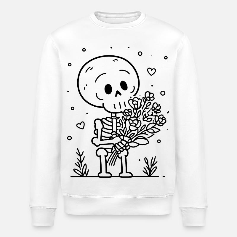 Valentine Skeleton - Sweat bio ROLLER Stanley/Stella Unisexe - blanc
