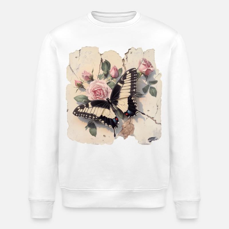 Papillon - Sweat bio ROLLER Stanley/Stella Unisexe - blanc