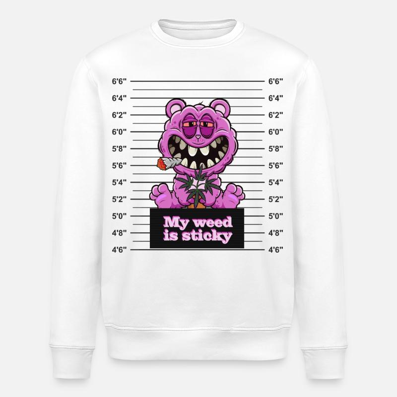 Mon herbe est collante - Sweat bio ROLLER Stanley/Stella Unisexe - blanc