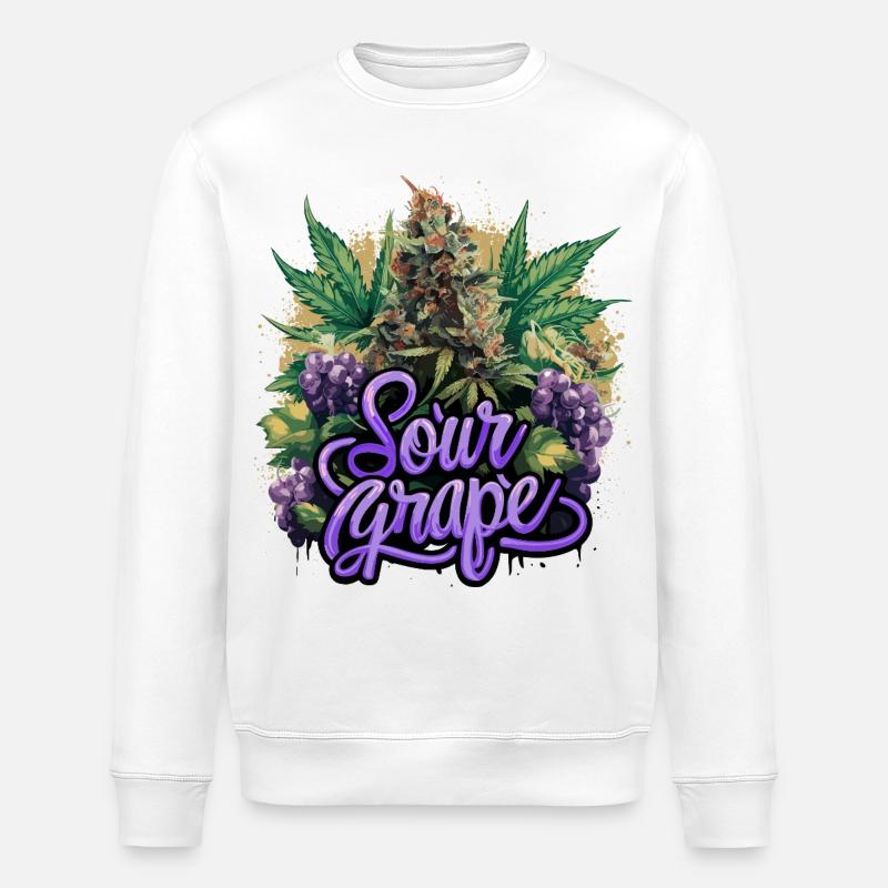Sour Grape - Stanley/Stella ROLLER Unisex Organic Sweatshirt - white