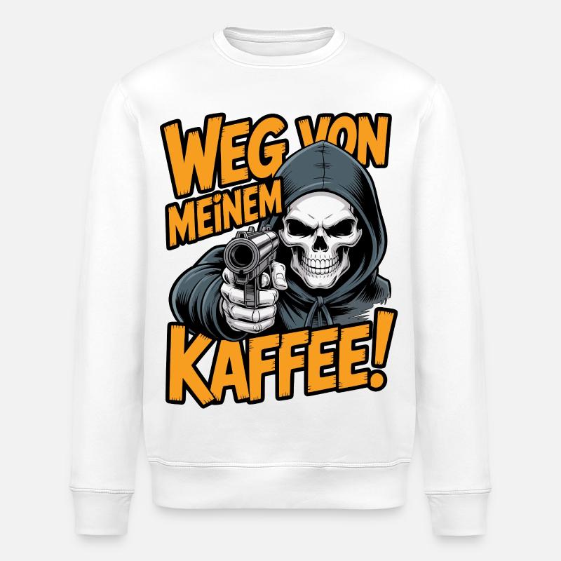 Loin de mon café ! - Sweat bio ROLLER Stanley/Stella Unisexe - blanc