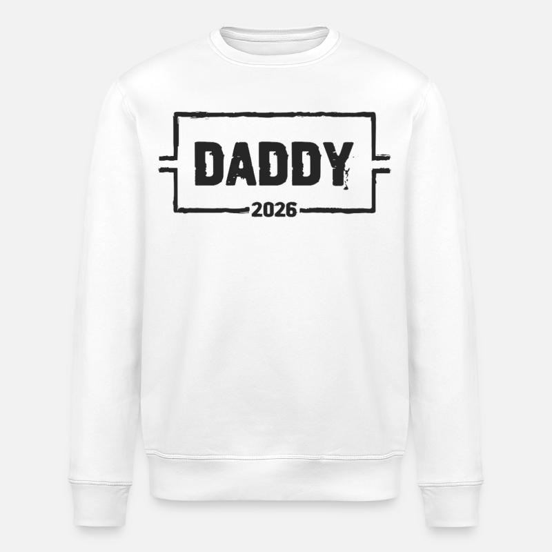 DADDY 2026 Stolzer werdender Vater - Stanley/Stella Unisex Bio-Sweatshirt ROLLER - Weiß