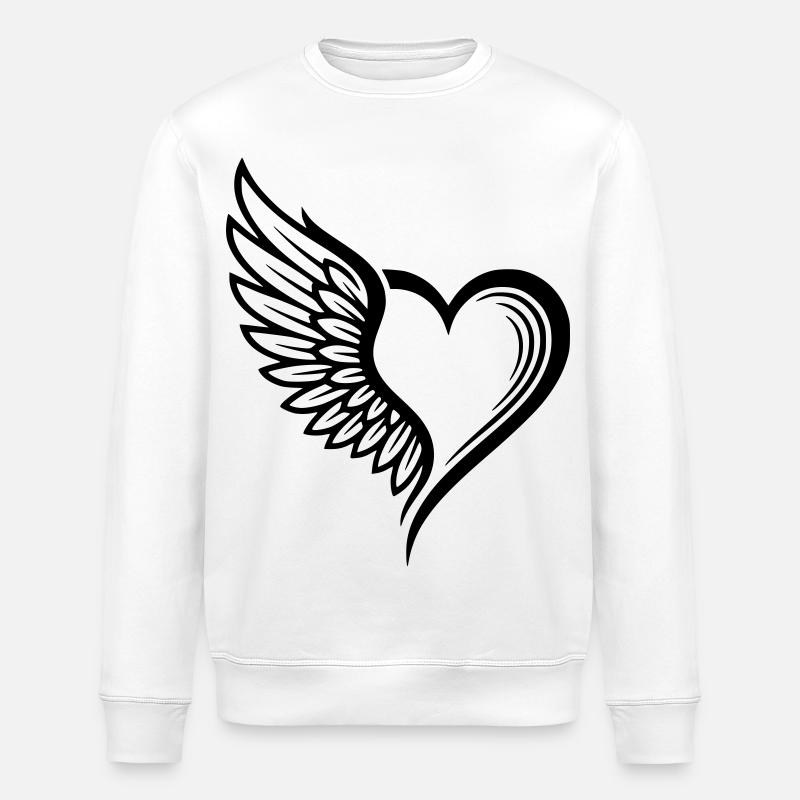 Angel Wings Herz-Logo - Stanley/Stella Unisex Bio-Sweatshirt ROLLER - Weiß