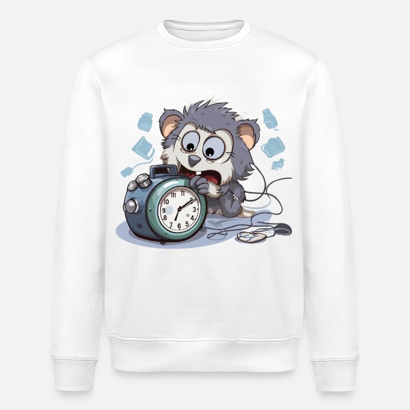 Morgenchaos Otter Wecker - Stanley/Stella Unisex Bio-Sweatshirt ROLLER - Weiß