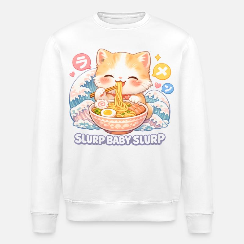 Ramen pour chat - Sweat bio ROLLER Stanley/Stella Unisexe - blanc