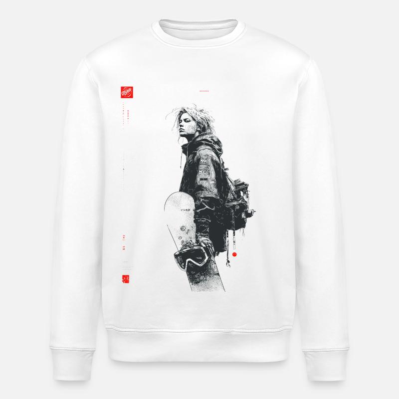 Dark silhouette with dread - Stanley/Stella ROLLER Unisex Organic Sweatshirt - white