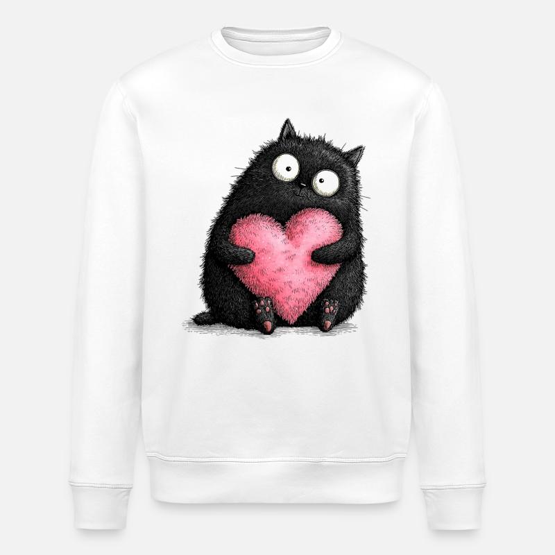 Katzenliebe  - Stanley/Stella Unisex Bio-Sweatshirt ROLLER - Weiß
