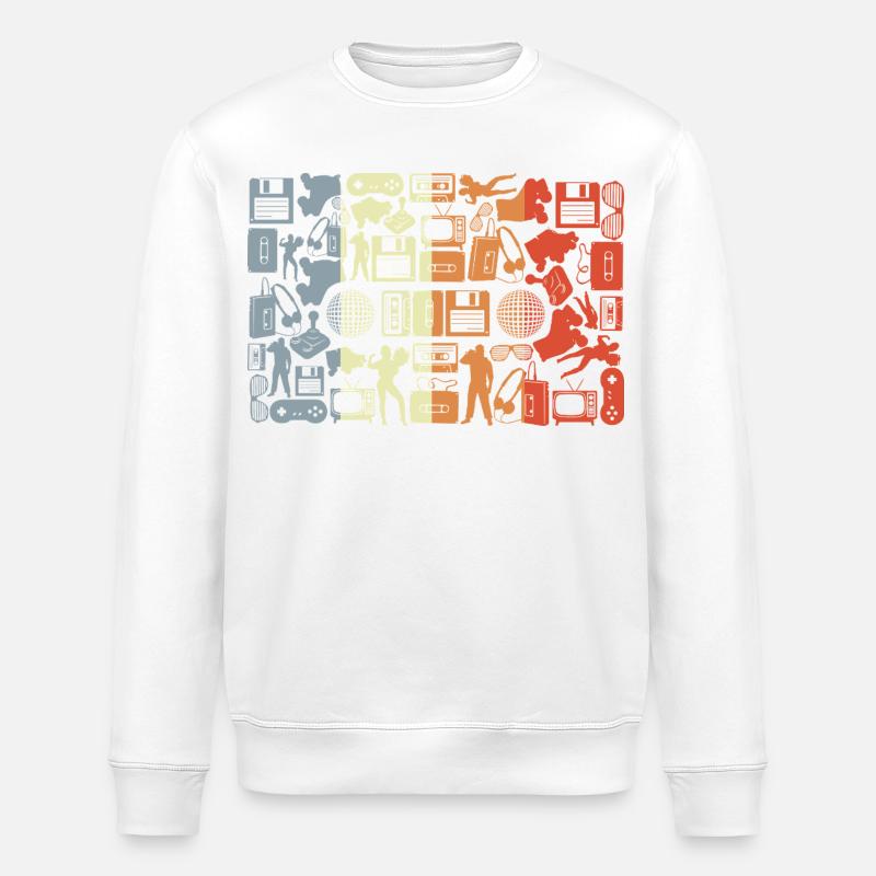 Silhouette de cassette musicale - Sweat bio ROLLER Stanley/Stella Unisexe - blanc