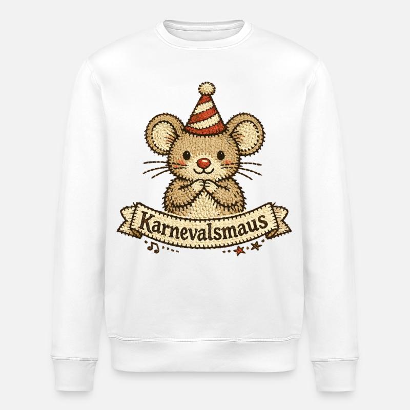 Souris de carnaval Mignonne Weiberfastnacht Cologne - Sweat bio ROLLER Stanley/Stella Unisexe - blanc