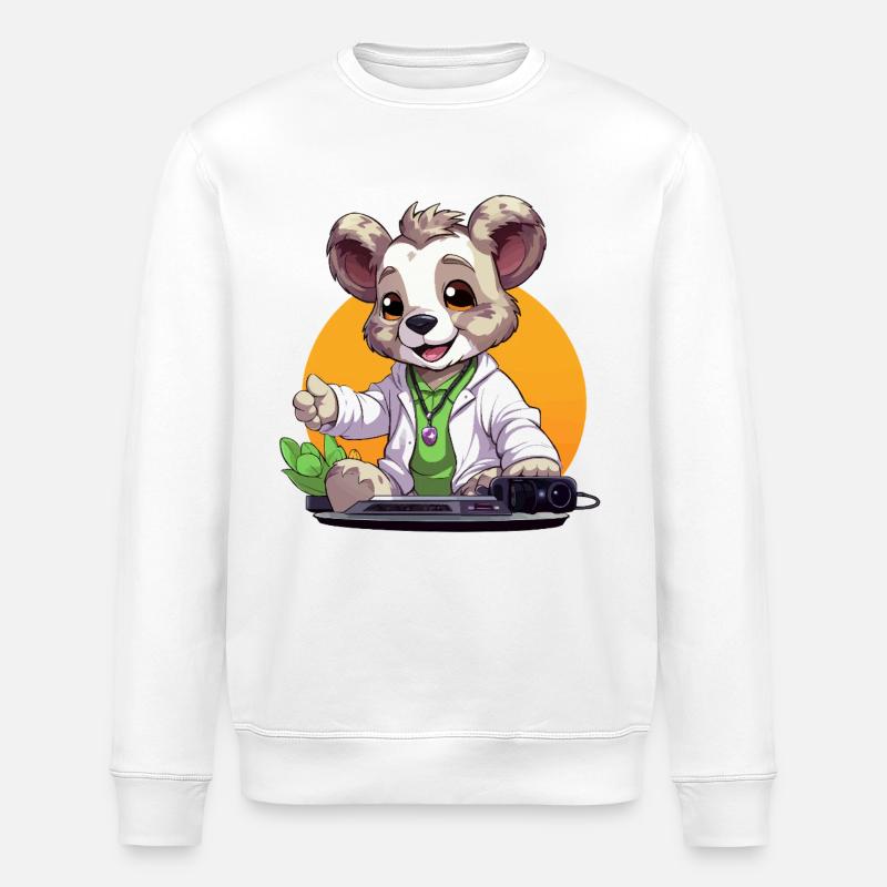 Tech-Koala Creator au look rétro - Sweat bio ROLLER Stanley/Stella Unisexe - blanc