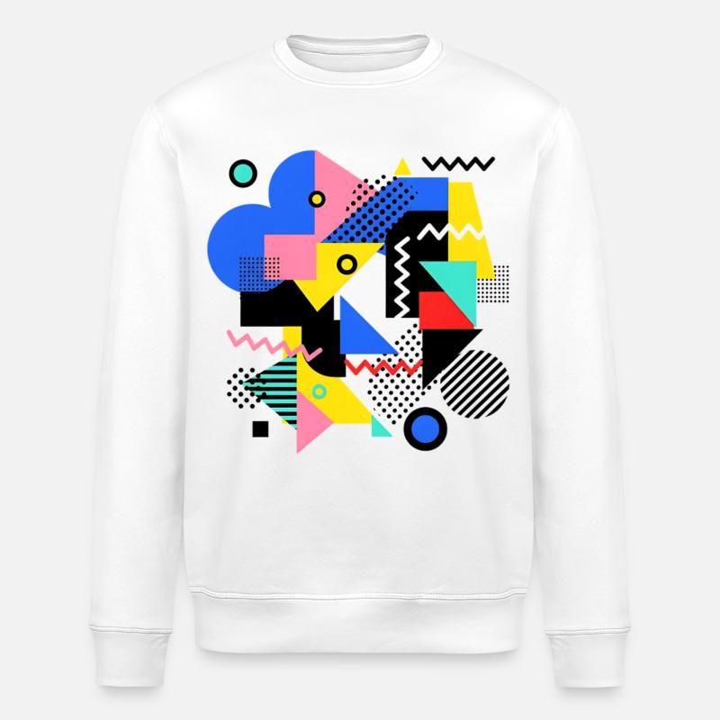 Geometrische Farbexplosion Pop Art - Stanley/Stella Unisex Bio-Sweatshirt ROLLER - Weiß