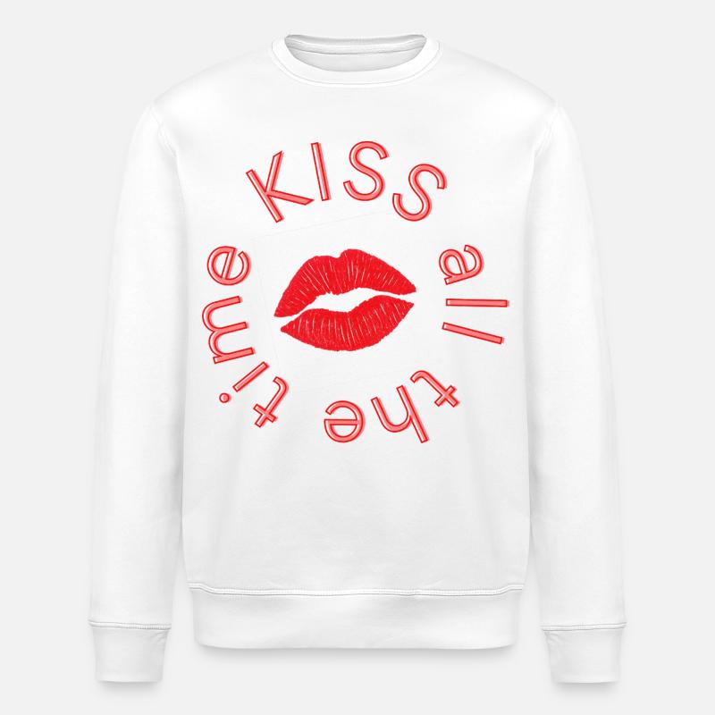 Kissco Lippen - Stanley/Stella Unisex Bio-Sweatshirt ROLLER - Weiß