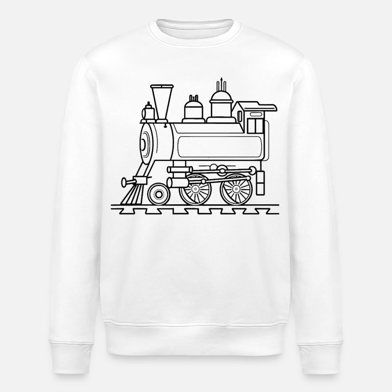Eisenbahn Comic Stil - Stanley/Stella Unisex Bio-Sweatshirt ROLLER - Weiß