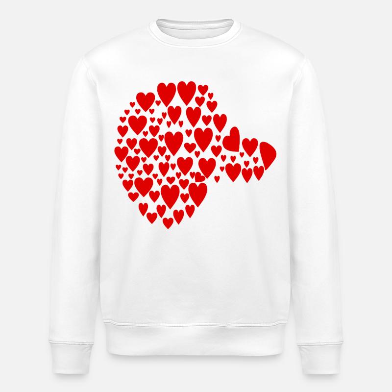 Dackel Hunde - Kopf Herz - Stanley/Stella Unisex Bio-Sweatshirt ROLLER - Weiß