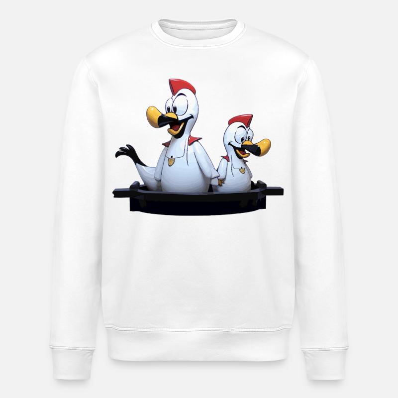 Seagull duo on jetty - Stanley/Stella ROLLER Unisex Organic Sweatshirt - white