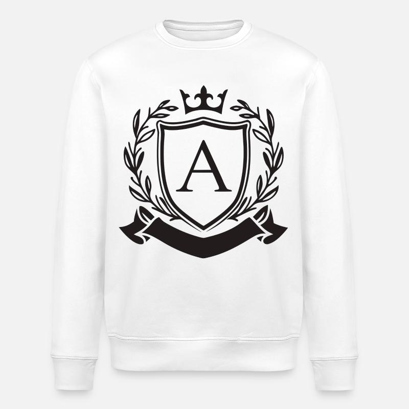 Adel Monogramm Wappen Krone Buchstabe A - Stanley/Stella Unisex Bio-Sweatshirt ROLLER - Weiß