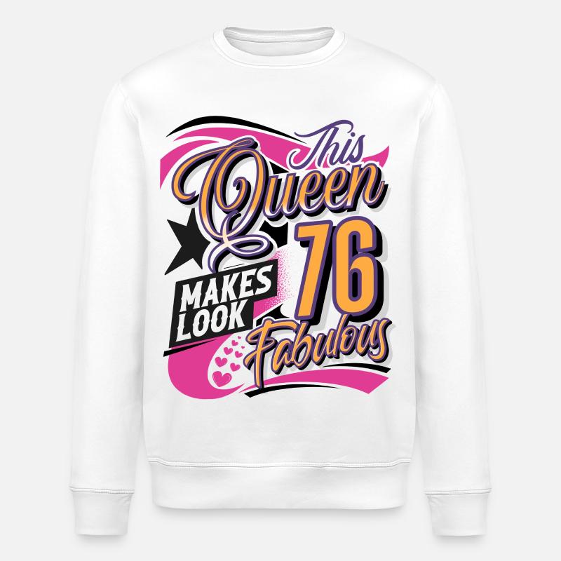 Reine du 76e anniversaire - Sweat bio ROLLER Stanley/Stella Unisexe - blanc