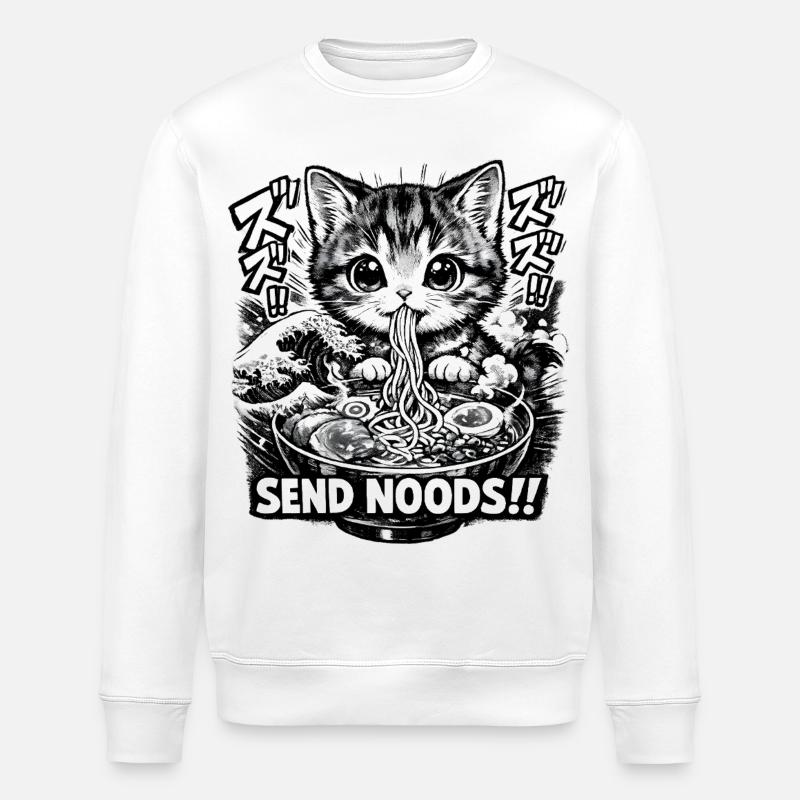 Send Noods Ramen - Stanley/Stella Unisex Bio-Sweatshirt ROLLER - Weiß