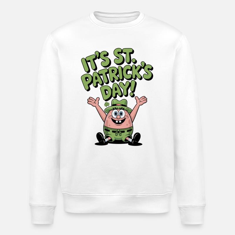 Grüner Sternfisch St Patrick Design - Stanley/Stella Unisex Bio-Sweatshirt ROLLER - Weiß