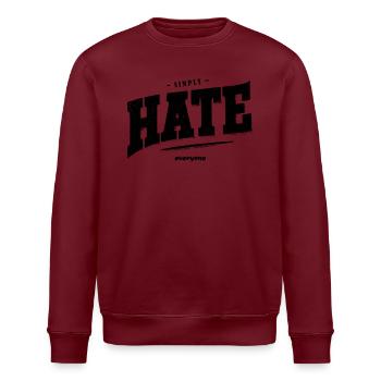 SImply hate everyone - Stanley/Stella ROLLER Unisex Organic Sweatshirt - white - Front - Nik (191cm)