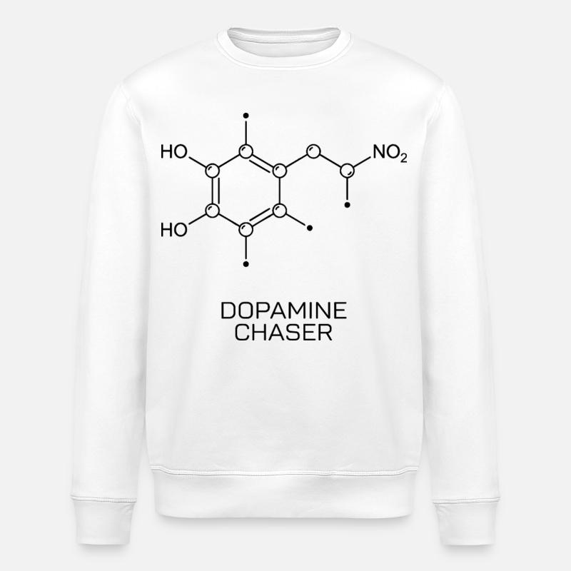 Dopamine Chaser Molekül - Stanley/Stella Unisex Bio-Sweatshirt ROLLER - Weiß