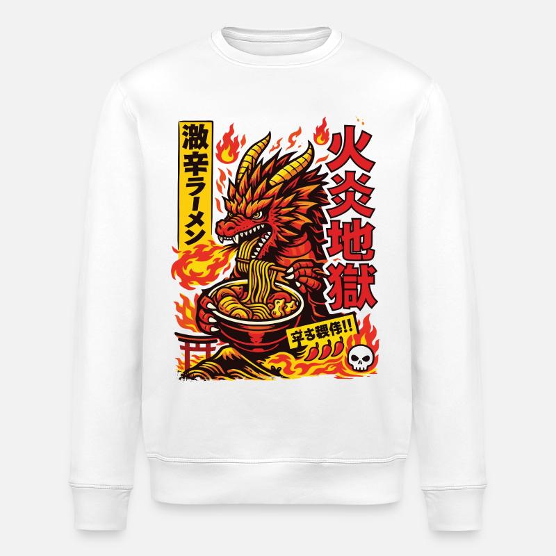 Drachen | Ramen | Nudelsuppe | extra scharf - Stanley/Stella Unisex Bio-Sweatshirt ROLLER - Weiß