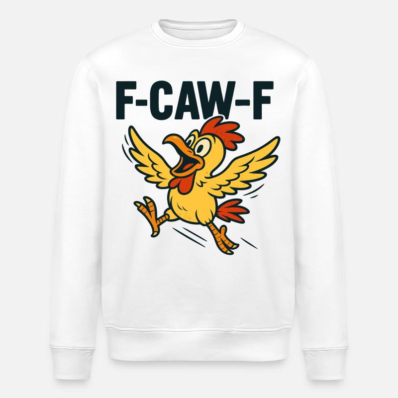 F-CAW-F | Drôle de canard stressé - Sweat bio ROLLER Stanley/Stella Unisexe - blanc