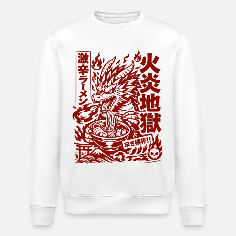 Drachen | Ramen | Nudelsuppe | extra scharf - Stanley/Stella Unisex Bio-Sweatshirt ROLLER - Weiß