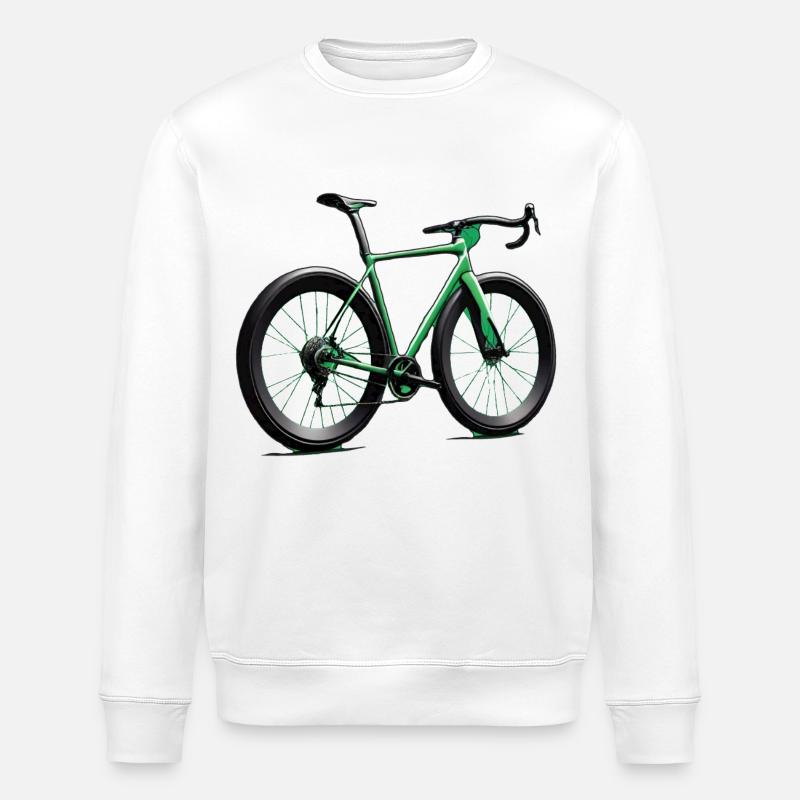 Vélo de route style néon vert - Sweat bio ROLLER Stanley/Stella Unisexe - blanc