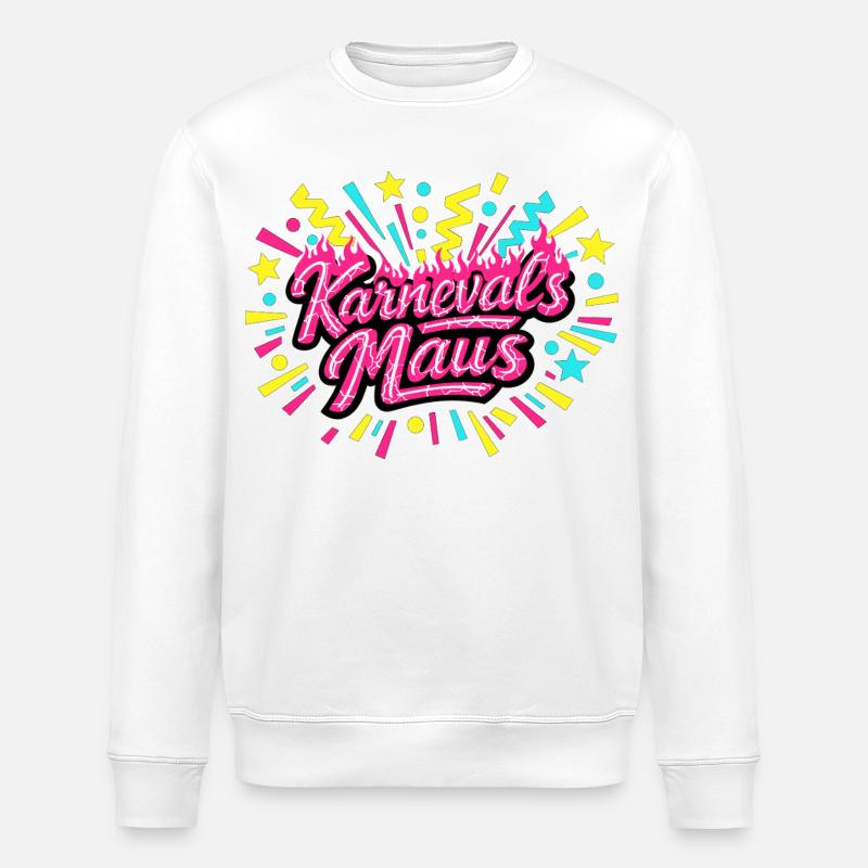 Karnevalsmaus - Karneval Geschenk - Stanley/Stella Unisex Bio-Sweatshirt ROLLER - Weiß