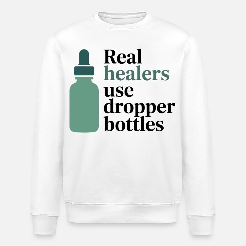 Homöopathie Echte Heiler Tropfflaschen-Beruf - Stanley/Stella Unisex Bio-Sweatshirt ROLLER - Weiß