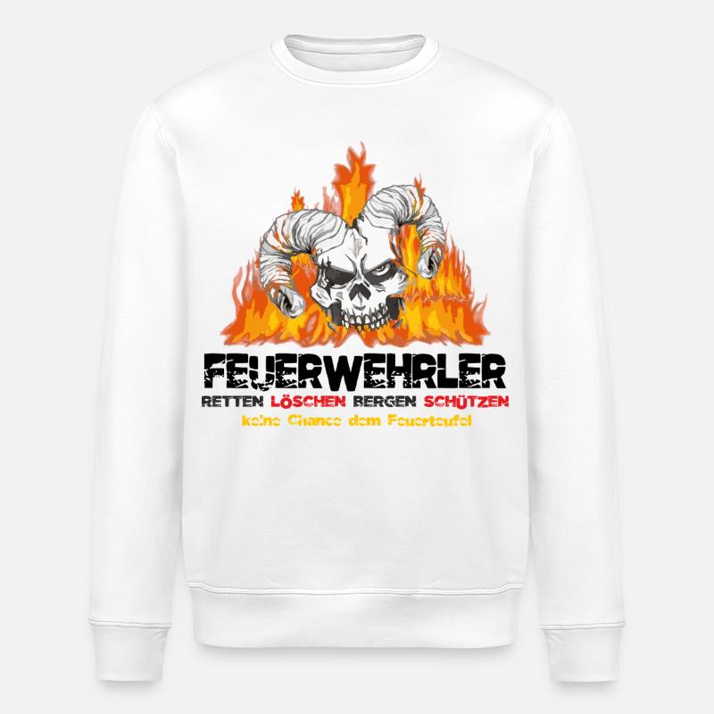 Pompier Fire Devil - Sweat bio ROLLER Stanley/Stella Unisexe - blanc