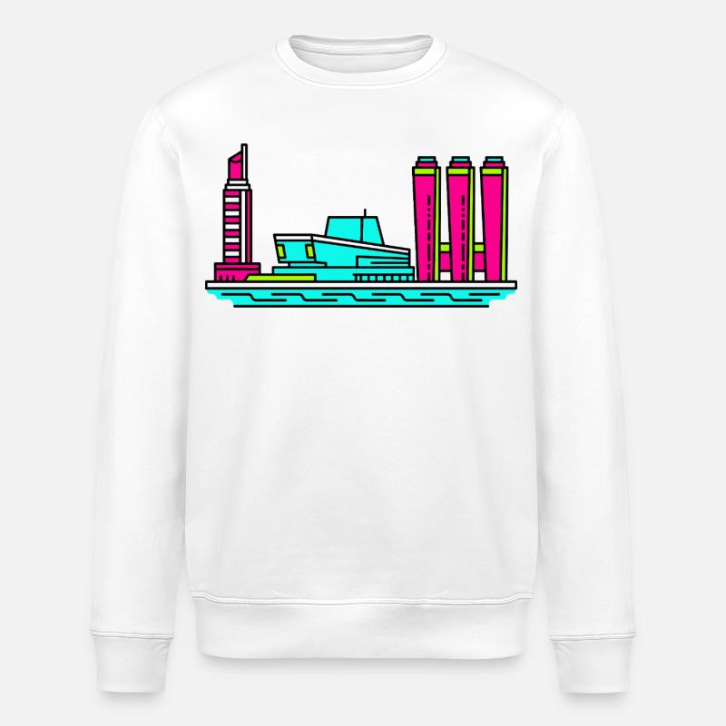 Göteborger Skyline Lippenstiftturm-Kunst - Stanley/Stella Unisex Bio-Sweatshirt ROLLER - Weiß