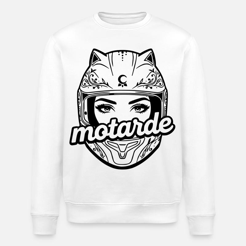 Biker-Helm - Stanley/Stella Unisex Bio-Sweatshirt ROLLER - Weiß