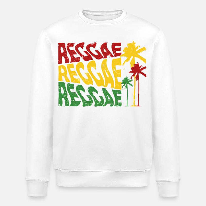 Reggae Palmenfarben  - Stanley/Stella Unisex Bio-Sweatshirt ROLLER - Weiß