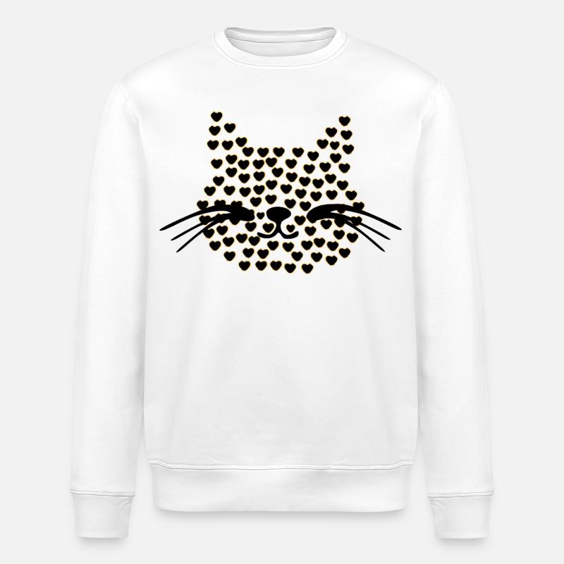Cœurs de Chats la Saint-Valentin - Sweat bio ROLLER Stanley/Stella Unisexe - blanc