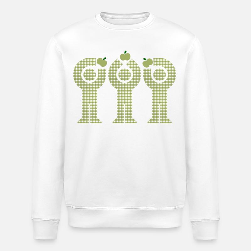 Green Gingham Minis Apfelfiguren - Stanley/Stella Unisex Bio-Sweatshirt ROLLER - Weiß