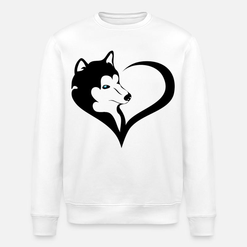 Silhouette rauque avec œil bleu - Sweat bio ROLLER Stanley/Stella Unisexe - blanc