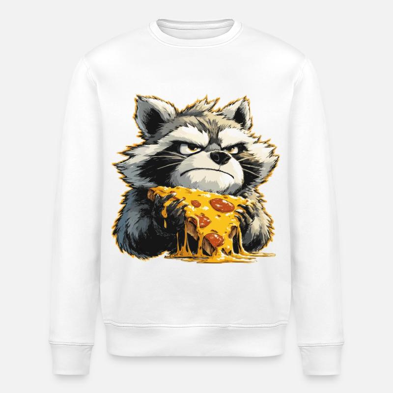 Pizza Waschbär Grimace - Stanley/Stella Unisex Bio-Sweatshirt ROLLER - Weiß