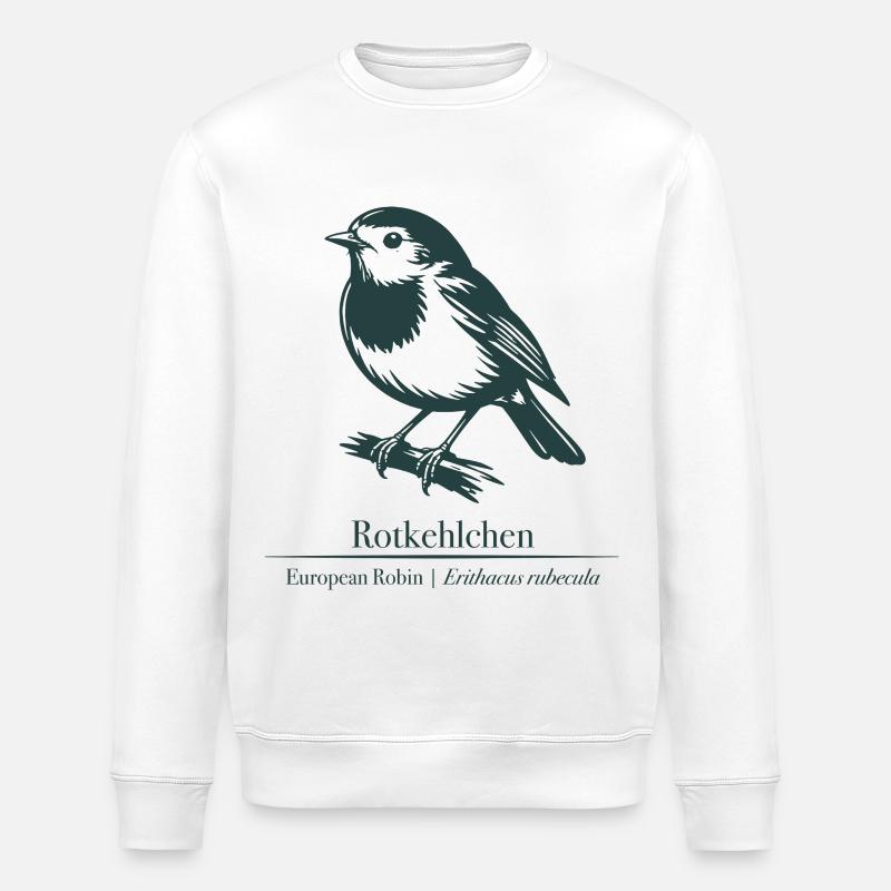 Silhouette de Robin | Ornithologie | Dessin - Sweat bio ROLLER Stanley/Stella Unisexe - blanc