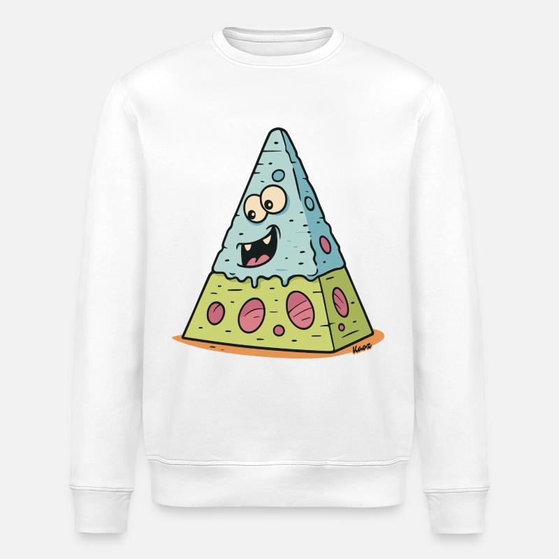 Visage riant du volcan de fromage - Sweat bio ROLLER Stanley/Stella Unisexe - blanc