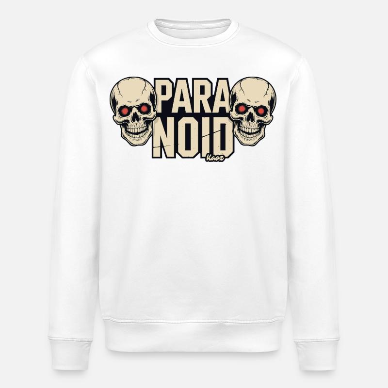 Paranoid Totenkopf Schädel Duo - Stanley/Stella Unisex Bio-Sweatshirt ROLLER - Weiß