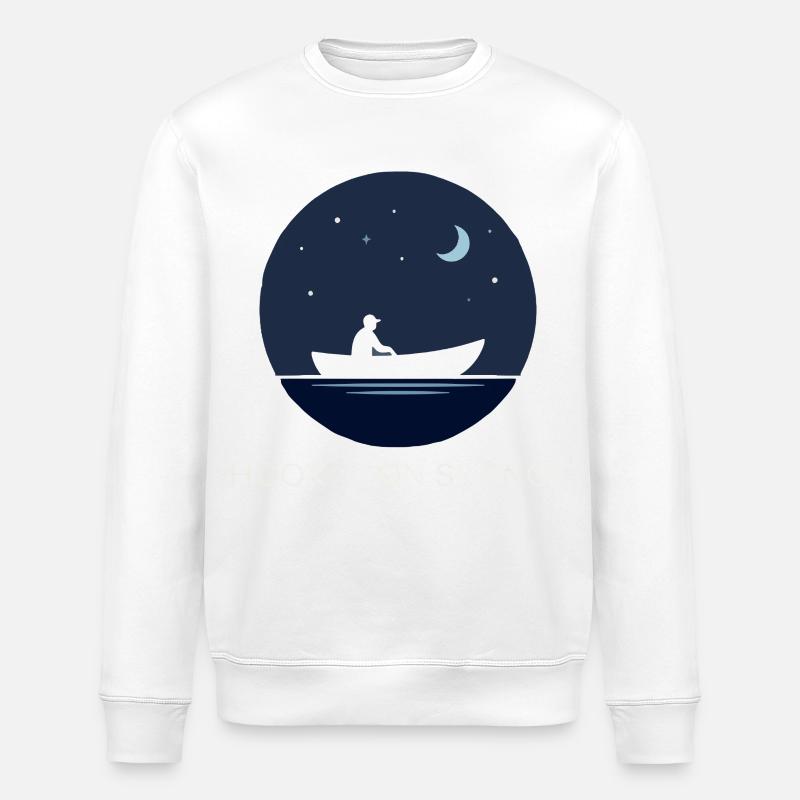 Hooked On Silence Nachtmotiv - Stanley/Stella Unisex Bio-Sweatshirt ROLLER - Weiß