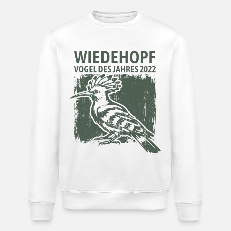 Hoopoe Oiseau de l’Année 2022 - Sweat bio ROLLER Stanley/Stella Unisexe - blanc