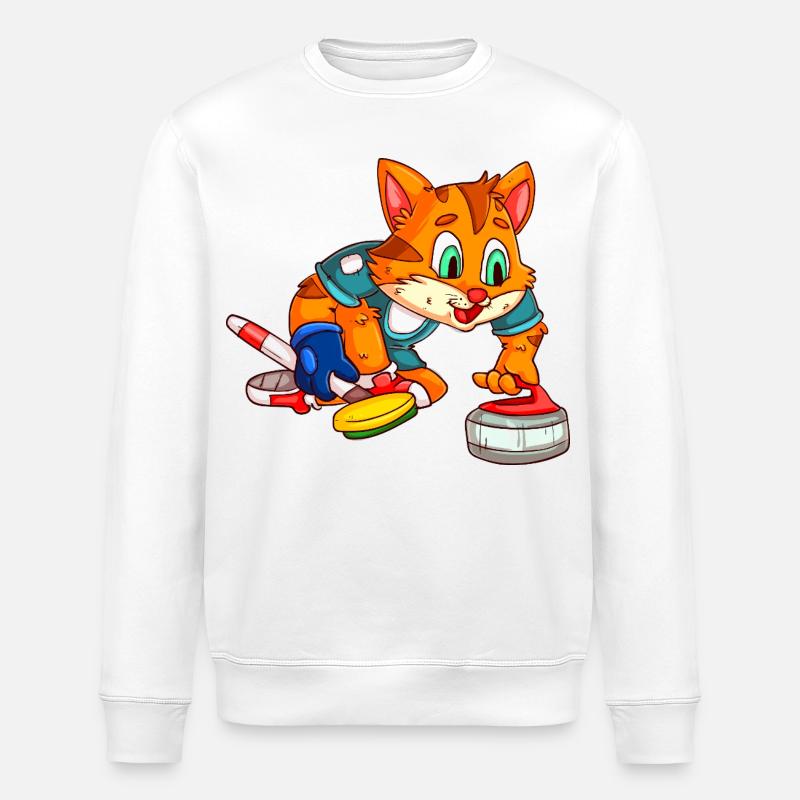 Chat Curling / Joueur de Curling Chat - Sweat bio ROLLER Stanley/Stella Unisexe - blanc